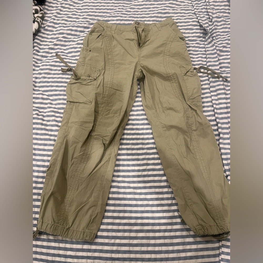 ANTHROPOLGIE mid rise sage green tactical utility pant